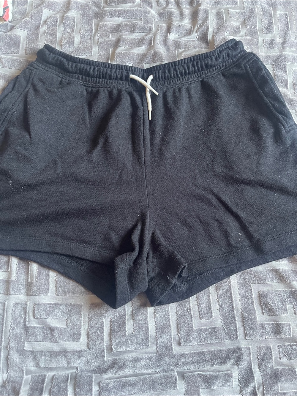 Black Women's Athletic Lounge Shorts - Classic Drawstring